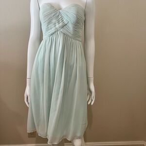 Donna Morgan Strapless Light Seafoam Dress